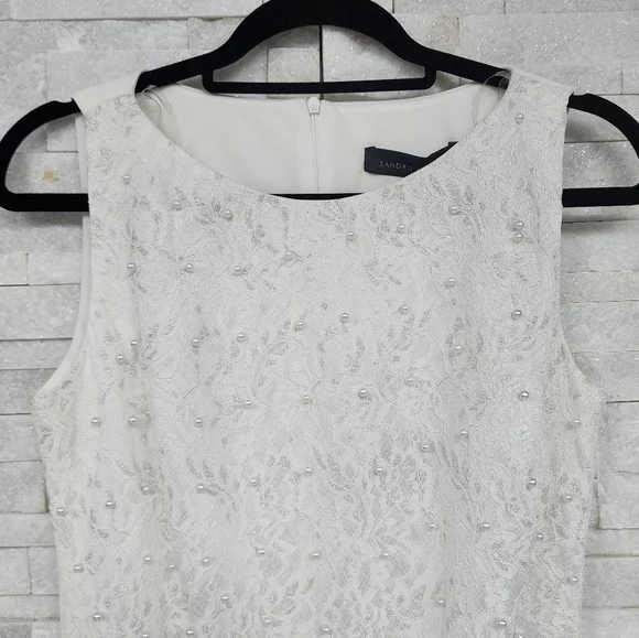 White Dress with Beads Sandro Ferrone - Perfect for Special Occasions - Picture 7 of 13